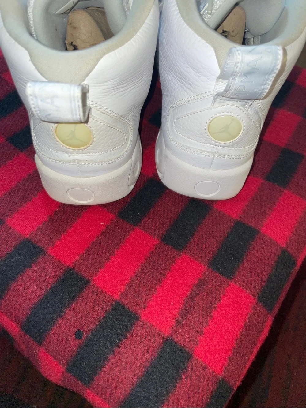 Jordan All-White Leather High-Top Sneakers